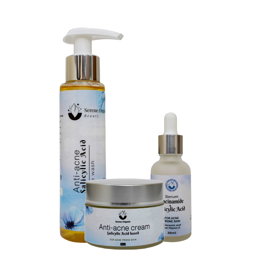 Anti-Acne Power Bundle With Facewash, Serum & Cream For Clear Healthy Looking Skin